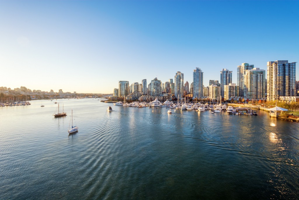 Vue du Cambie Bridge, Vancouver, Canada