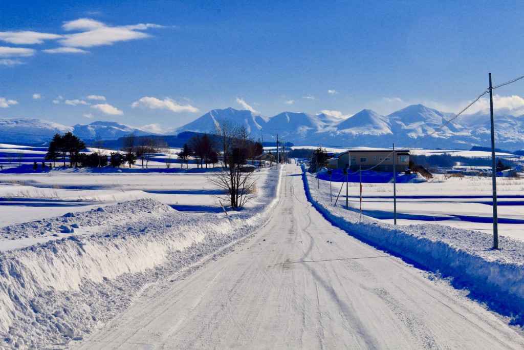 Campagne enneigée, Hokkaido, Japon