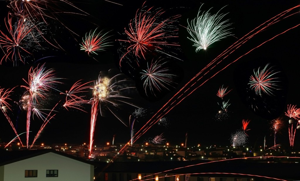 Feux d'artifice du nouvel an, Reykjavik, Islande