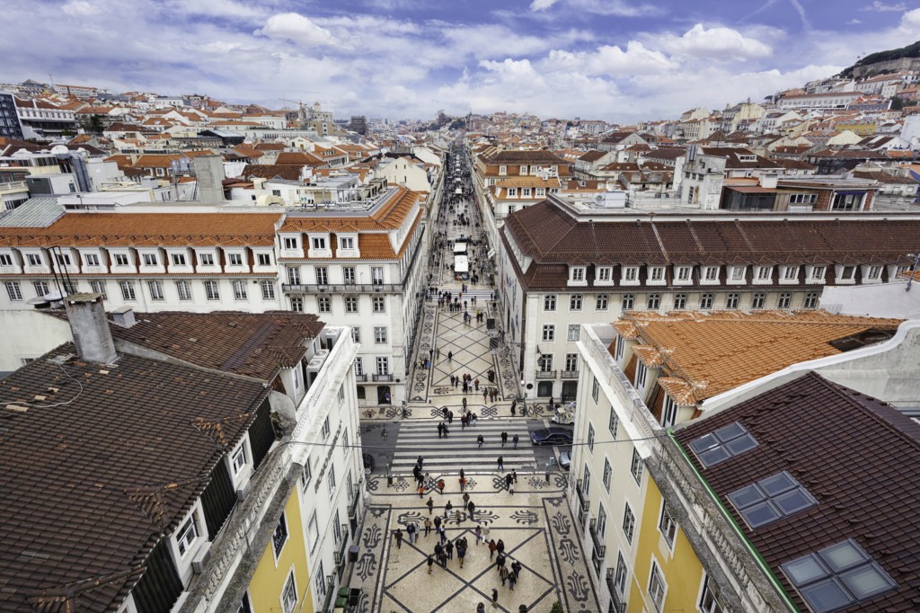 Rua Augusta dans le quartier de la Baixa, Lisbonne