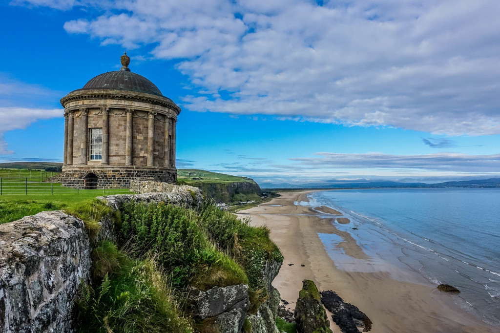 Temple Mussenden et plage de Downhill