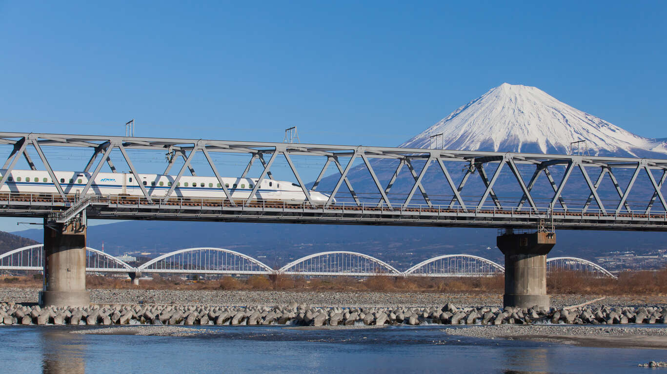 Shinkansen, Vue sur le Mont Fuji, Japon