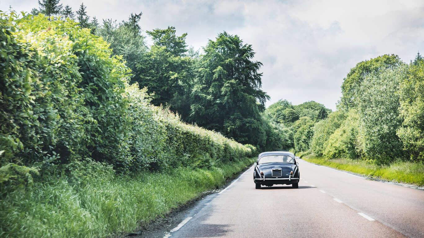 Road trip en voiture de collection